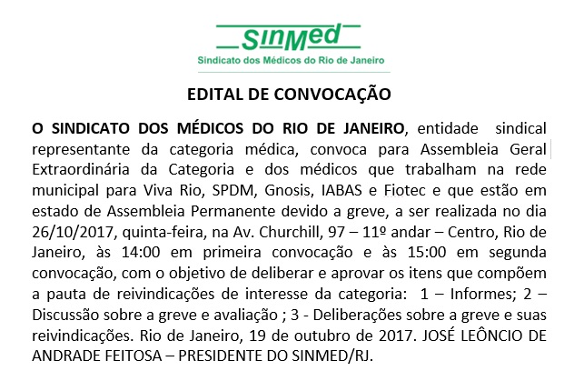 EDITAL DE CONVOCAÇÃO