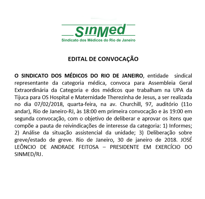 Assembleia dos Médicos da UPA – Tijuca – 07/02/2018 – 19h ⠀⠀⠀⠀⠀⠀⠀⠀⠀⠀⠀⠀⠀⠀⠀⠀⠀⠀⠀⠀⠀⠀⠀⠀⠀⠀⠀⠀⠀⠀⠀⠀⠀⠀⠀⠀⠀⠀⠀⠀