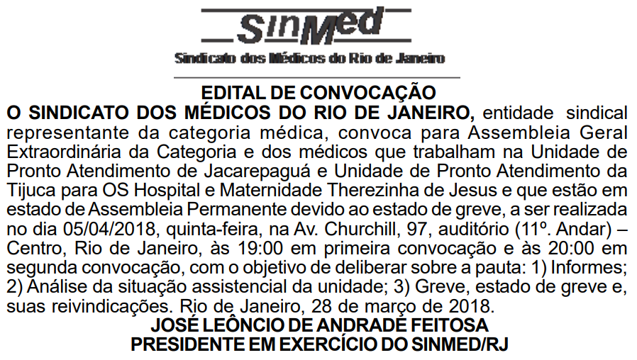 Assembleia de médicos – UPA TIJUCA – 05/04/18 – 19h⠀⠀⠀⠀⠀⠀⠀⠀⠀⠀⠀⠀⠀⠀⠀⠀⠀⠀⠀⠀⠀⠀⠀⠀⠀⠀⠀⠀⠀⠀⠀⠀⠀⠀⠀⠀⠀⠀⠀⠀⠀⠀⠀⠀⠀⠀⠀⠀⠀⠀⠀⠀⠀