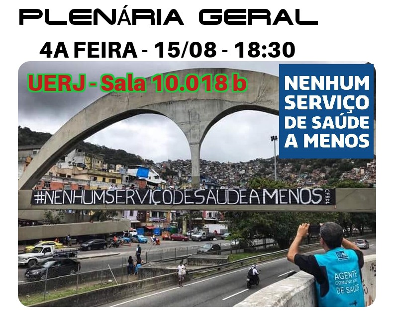 Plenária do Nenhum Serviço de Saúde a Menos – 15/08 – 18:30h