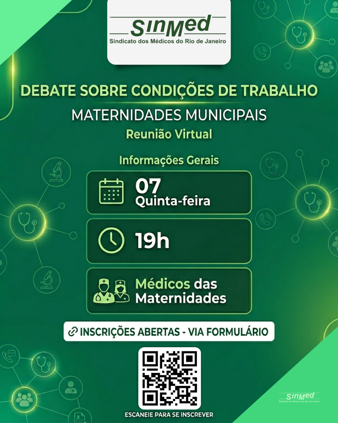 SinMed/RJ convoca médicos das maternidades municipais para debate sobre condições de trabalho
