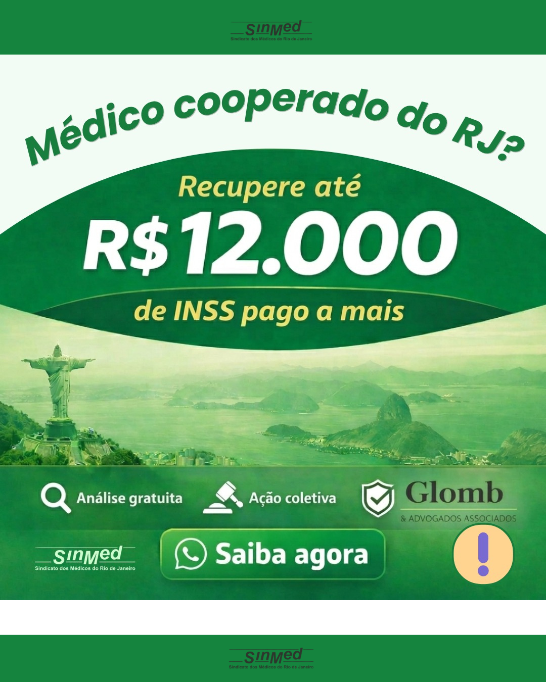 Médicos cooperados podem ter pago INSS a mais entre 2015 e 2016. A restituição pode chegar a R$ 12 mil